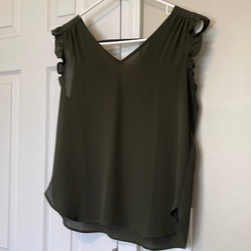 Women’s olive green LOFT XXSP business blouse